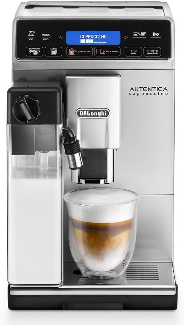 De'Longhi Autentica Machine expresso avec broyeur, technologie exclusive boissons lactées ETAM29.660.SB, 1.4L, Argent et Noir [Classe énergétique A+]