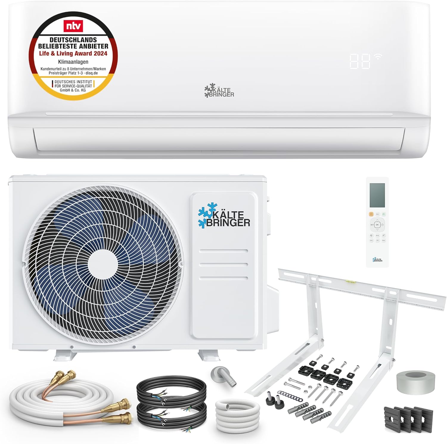 Kältebringer Climatiseur Split Quick Connect 18000 BTU (5,3 kW) - Avec fonction de chauffage - très silencieux & économe en énergie.