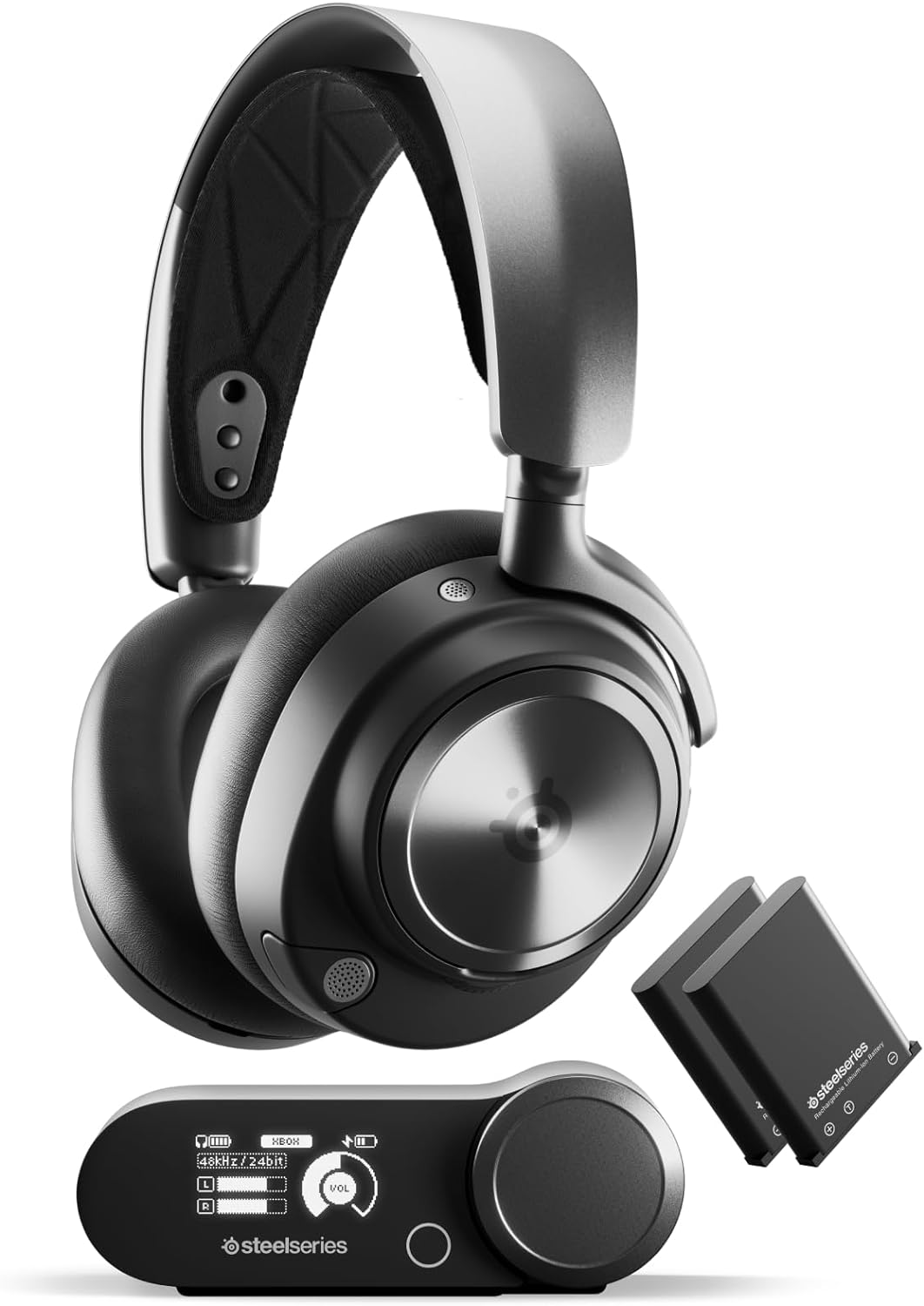 Steel Series Arctis Nova Pro Wireless X - gaming multi-système- Haut-parleurs magnétiques en néodyme- Réduction de bruit active- Autonomie sans fil illimitée- Mic ClearCast Gen 2- PS5,PC,Switch,Mobile