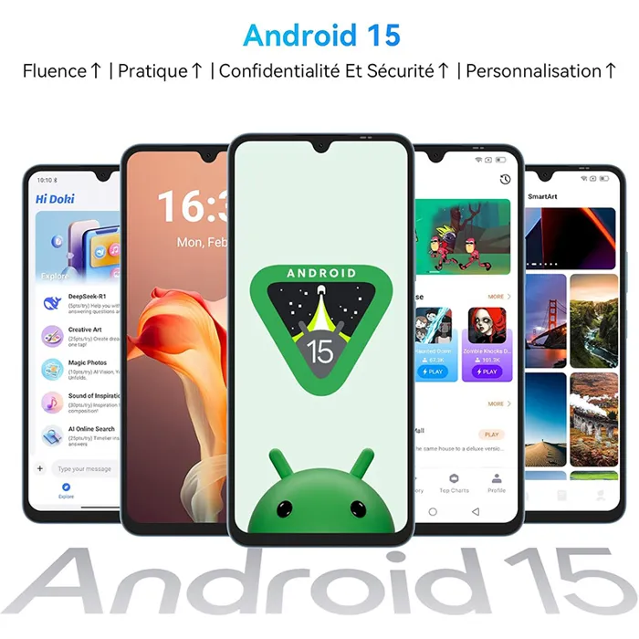 Smartphone Oscal TIGER 5G 8 Téléphone Portable Débloqué 6,88" 12Go+128Go/SD 2To 5000mAh Android 15 NFC Dual SIM GPS – Image 10