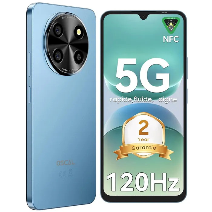 Smartphone Oscal TIGER 5G 8 Téléphone Portable Débloqué 6,88" 12Go+128Go/SD 2To 5000mAh Android 15 NFC Dual SIM GPS – Image 6