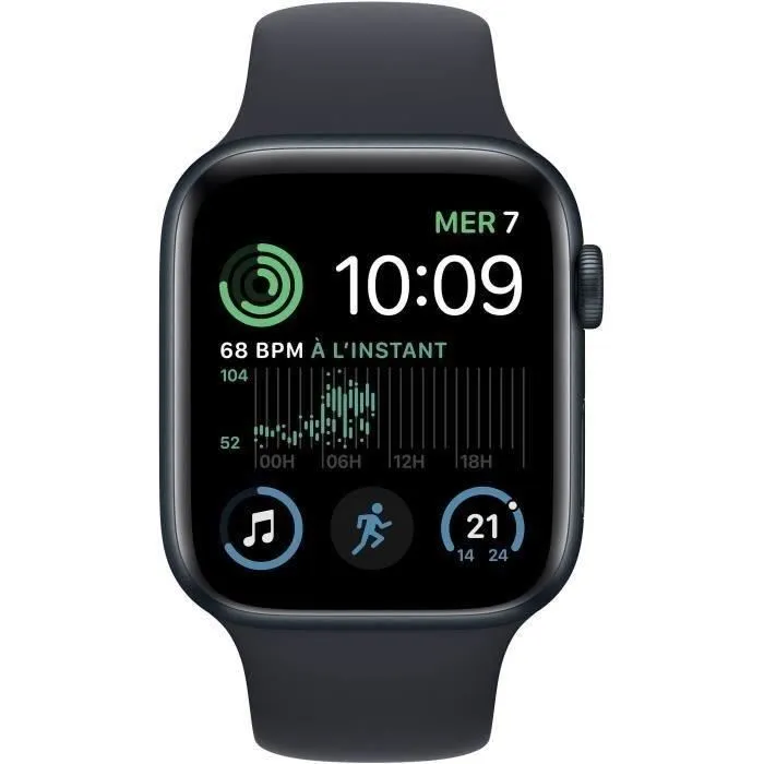 Apple SE GPS Watch (2e génération) + Cellular - 44mm - Boîtier Midnight Aluminium - Bracelet (2022) - Reconditionné - Très bon – Image 2