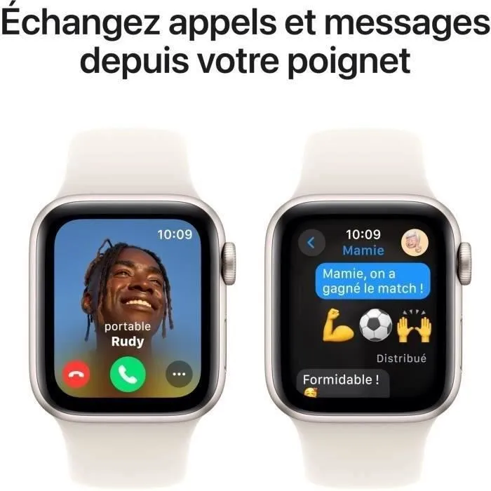 Apple Watch SE GPS - 40mm - Aluminium Starlight - Bracelet Sport Starlight M/L (2024) - Reconditionné - Excellent état – Image 4