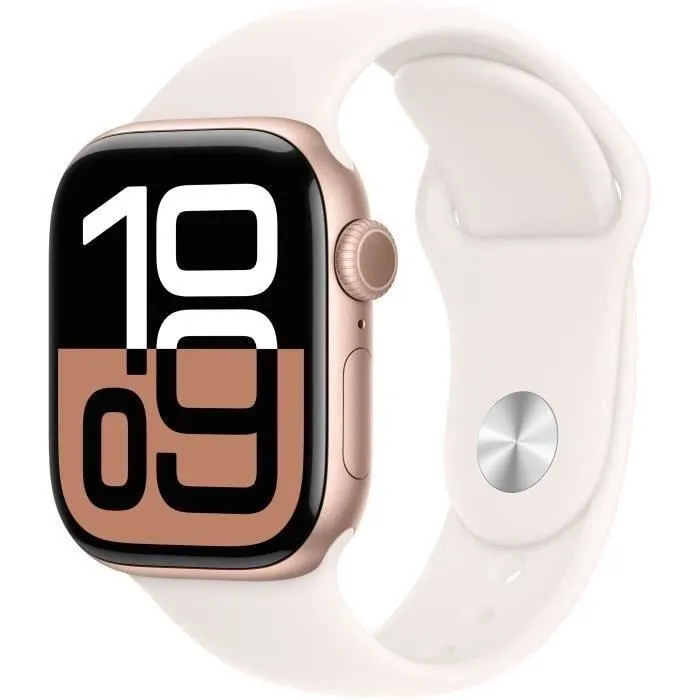 Apple Watch Series 10 GPS - 42mm - Aluminium Rose Gold - Bracelet Light Blush M/L (2024) - Reconditionné - Très bon état