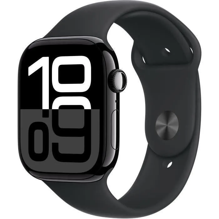 Apple Watch Series 10 GPS - 46mm - Aluminium Jet Black - Bracelet Black M/L (2024) - Reconditionné - Très bon état