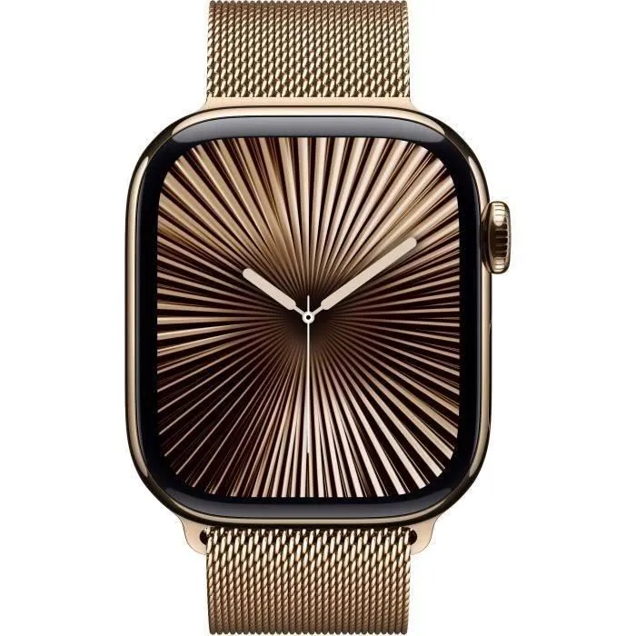 Apple Watch Series 10 GPS+Cellular 42mm Gold Titanium - Bracelet Gold Milanese Loop (2024) - Reconditionné - Etat correct – Image 2
