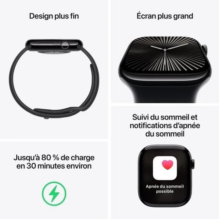 Apple Watch Series 10 GPS+Cellular 42mm Gold Titanium - Bracelet Gold Milanese Loop (2024) - Reconditionné - Etat correct – Image 3