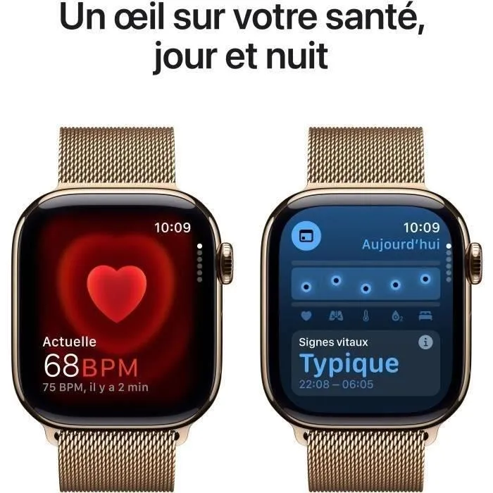 Apple Watch Series 10 GPS+Cellular 42mm Gold Titanium - Bracelet Gold Milanese Loop (2024) - Reconditionné - Etat correct – Image 5