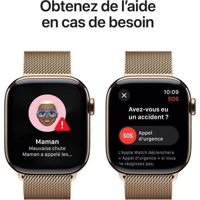 Apple Watch Series 10 GPS+Cellular 42mm Gold Titanium - Bracelet Gold Milanese Loop (2024) - Reconditionné - Etat correct – Image 6