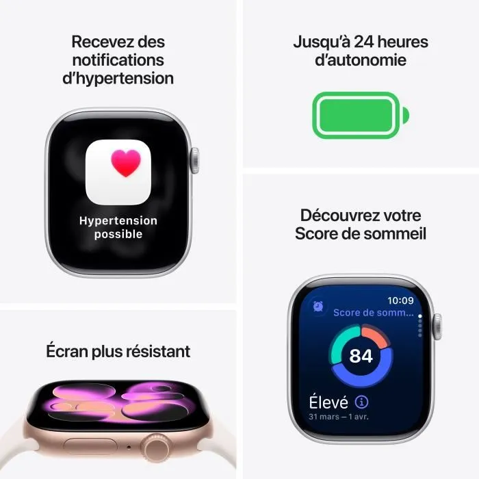 Apple Watch Series 11 GPS - 46mm - Boîtier Rose Gold Aluminium - Bracelet Light Blush Sport Band - S/M – Image 3