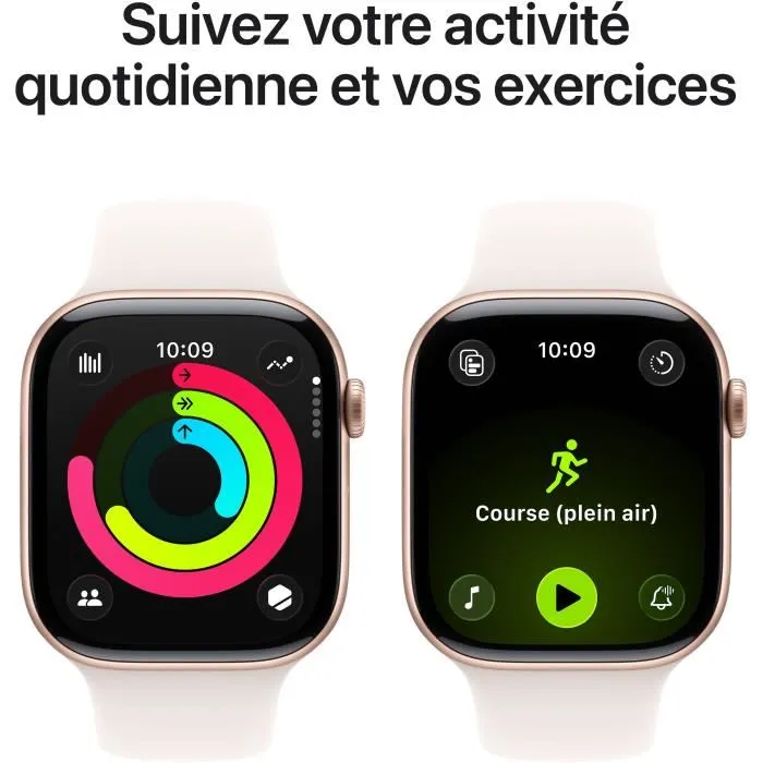 Apple Watch Series 11 GPS - 46mm - Boîtier Rose Gold Aluminium - Bracelet Light Blush Sport Band - S/M – Image 4