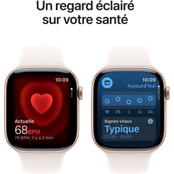 Apple Watch Series 11 GPS - 46mm - Boîtier Rose Gold Aluminium - Bracelet Light Blush Sport Band - S/M – Image 5