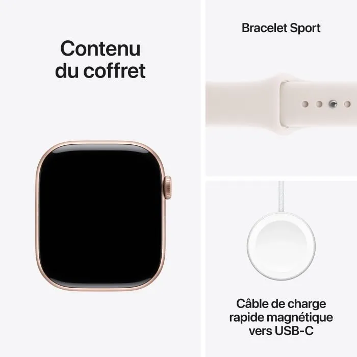 Apple Watch Series 11 GPS - 46mm - Boîtier Rose Gold Aluminium - Bracelet Light Blush Sport Band - S/M – Image 8