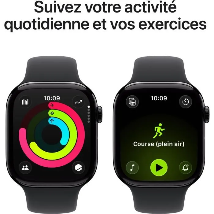 Apple Watch Series 11 GPS + Cellular - 46mm - Boîtier Jet Black Aluminium - Bracelet Black Sport Band - S/M – Image 3