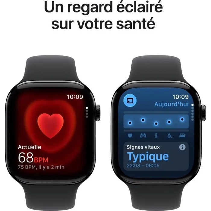 Apple Watch Series 11 GPS + Cellular - 46mm - Boîtier Jet Black Aluminium - Bracelet Black Sport Band - S/M – Image 4