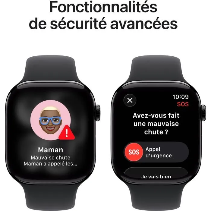 Apple Watch Series 11 GPS + Cellular - 46mm - Boîtier Jet Black Aluminium - Bracelet Black Sport Band - S/M – Image 5