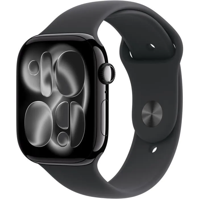Apple Watch Series 11 GPS + Cellular - 46mm - Boîtier Jet Black Aluminium - Bracelet Black Sport Band - S/M