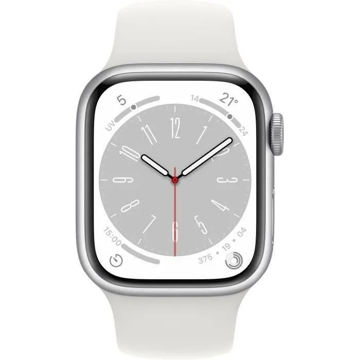 Apple Watch GPS Series 8 + Cellular - 41mm - Boîtier Silver Aluminium - Bracelet White Sport (2022) - Reconditionné - Excellent – Image 2