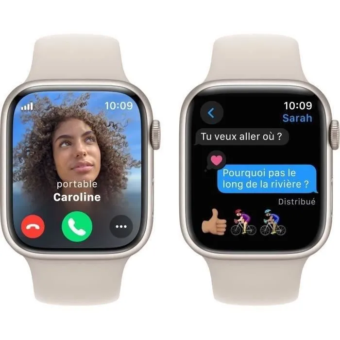 Apple Watch Series 9 GPS - 45mm - Boîtier Starlight Aluminium Starlight Sport Band - M/L (2023) - Reconditionné - Très bon état – Image 4