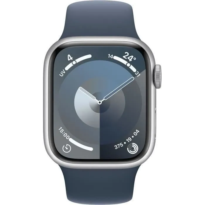 Apple Watch Series 9 GPS + Cellular - 41mm - Boîtier Silver Alu Storm Blue Sport Band - M/L (2023) - Reconditionné - Excellent état – Image 2