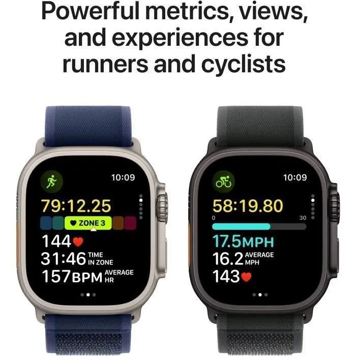 Apple Watch Ultra 2 GPS+Cellular 49mm Black Titanium - Bracelet Dark Green Alpine Large (2024) - Reconditionné - Excellent état – Image 4