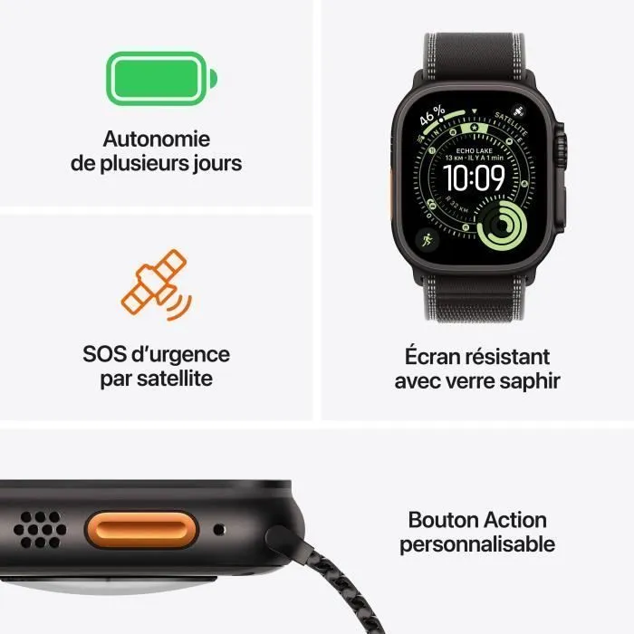 Apple Watch Ultra 3 GPS + Cellular - 49mm Boîtier Black Titanium - Bracelet Alpine Loop - L (2025) - Reconditionné - Excellent état – Image 3