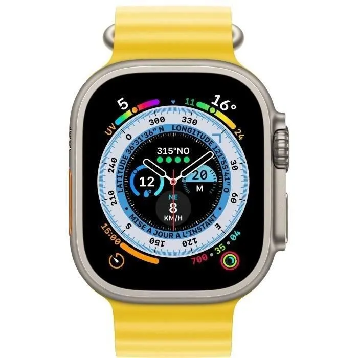 Watch GPS Ultra Apple+ Cellular - 49mm - Titanium - Bracelet Yellow Ocean Band (2022) - Reconditionné - Etat correct – Image 2