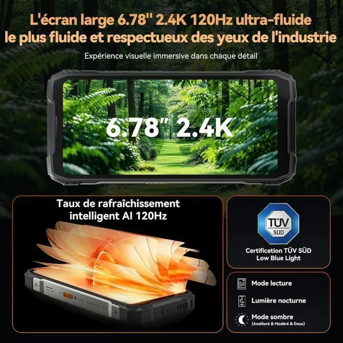 Smartphone Blackview Xplore 1 5G Robuste 48Go + 512Go 20000mAh/55W 64MP AI Caméra 6,78'' 120Hz Écran IP68 Téléphone NFC GPS – Image 5