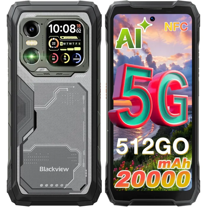 Smartphone Blackview Xplore 1 5G Robuste 48Go + 512Go 20000mAh/55W 64MP AI Caméra 6,78'' 120Hz Écran IP68 Téléphone NFC GPS – Image 3