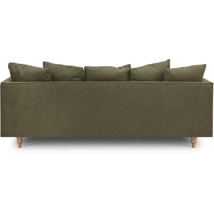 Canapé fixe 4 places Constance - Tissu vert - L 212 x H 87 x P 93 cm – Image 6