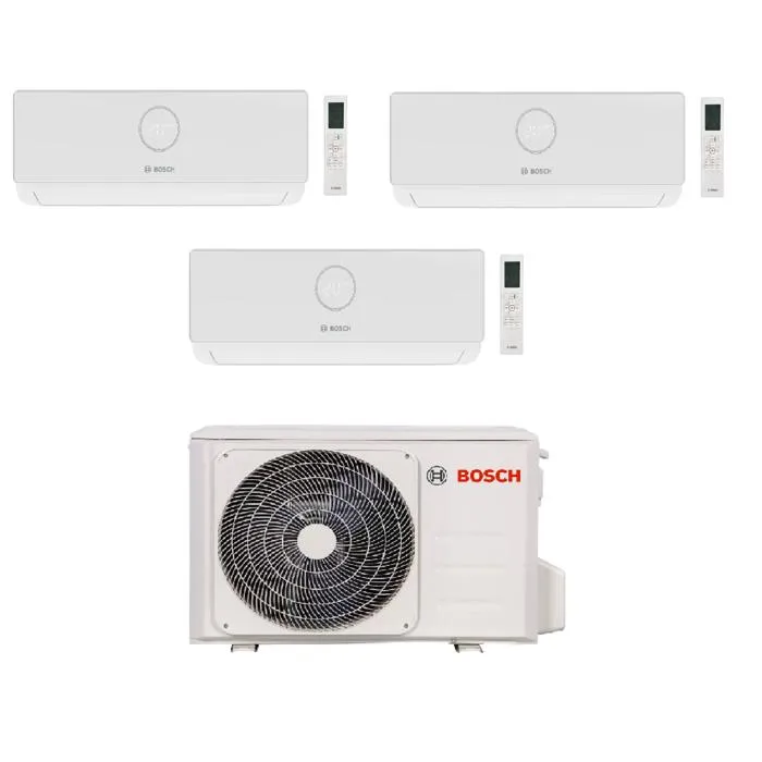 Climatisation tri split - Bosch- 6,2 KW réversible - 3 unités intérieures - Gaz R32 - A++