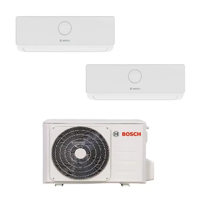 Climatisation unité extérieure bi split BOSCH 4200W + 2 unités intérieures réversibles 2000W R32