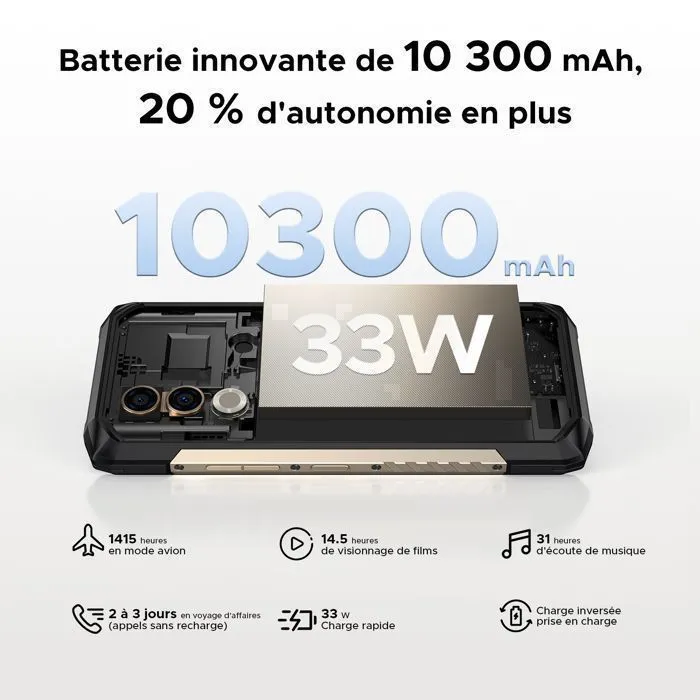 Smartphone Incassable 5G Doogee Blade20 Turbo - 10300mAh 6.6” HD+ Telephone Incassable Android 15 - 32Go+256Go - 50MP+16MP – Image 7