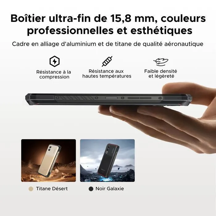 Smartphone Incassable 5G Doogee Blade20 Turbo - 10300mAh 6.6” HD+ Telephone Incassable Android 15 - 32Go+256Go - 50MP+16MP – Image 2