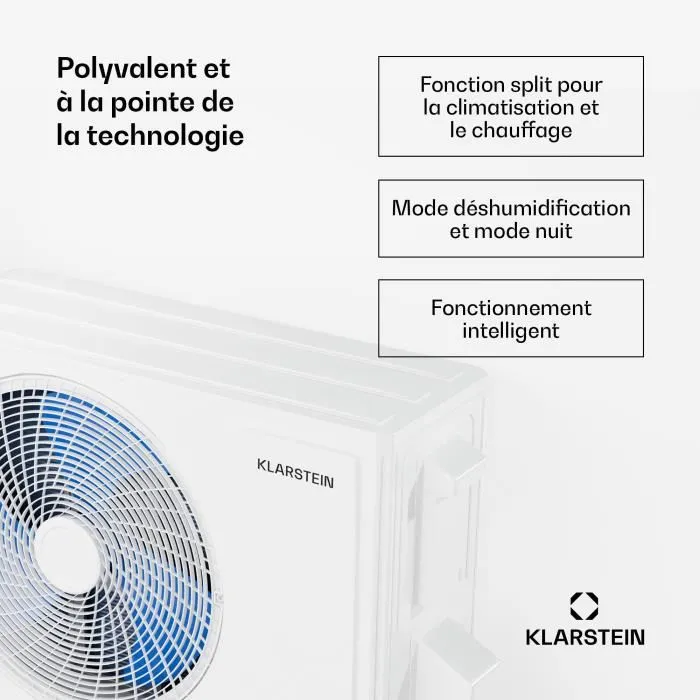 Climatiseur Split - Klarstein - Bali Breeze - 9000 BTU - A++/A+ - Température 16-30°C (Copie) – Image 2