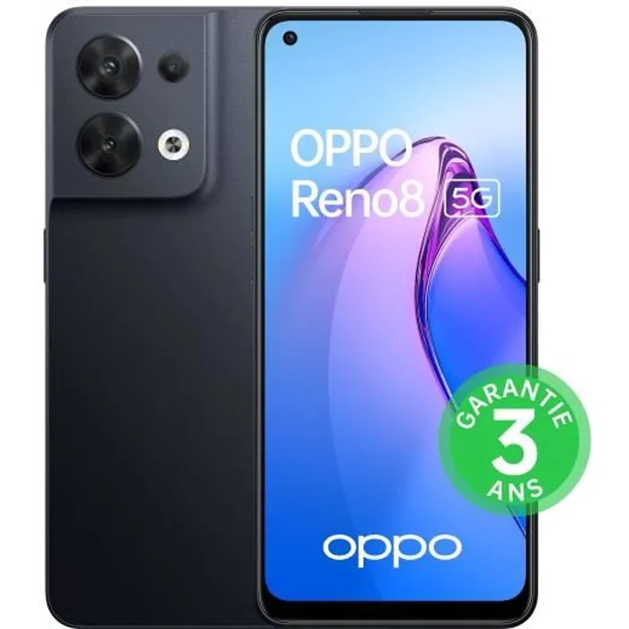 Smartphone - Oppo - Reno8 - 256Go - 5G - Double caméra orientée vers l'arrière