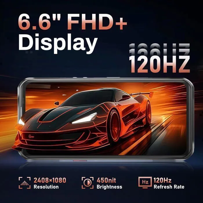 Smartphone Robuste 5G Oukitel WP55 Pro 6.6" 11000mAh Telephone Portable Incassable 108MP Vision Nocturne Double SIM/NFC Orange – Image 10