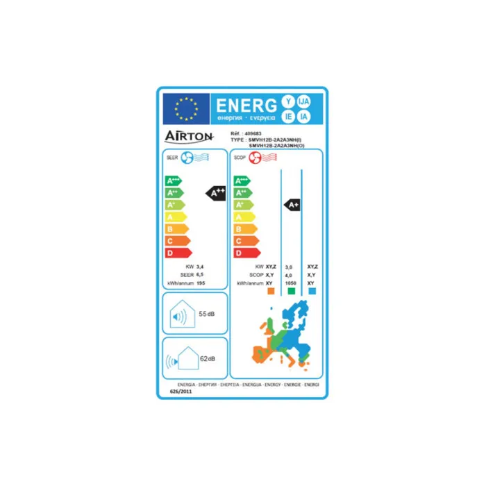 Pack Airton prêt à poser: Climatiseur Mono-split Réversible - 3400/3600W A++A+. Vendu avec liaisons Readyclim 4m – Image 5