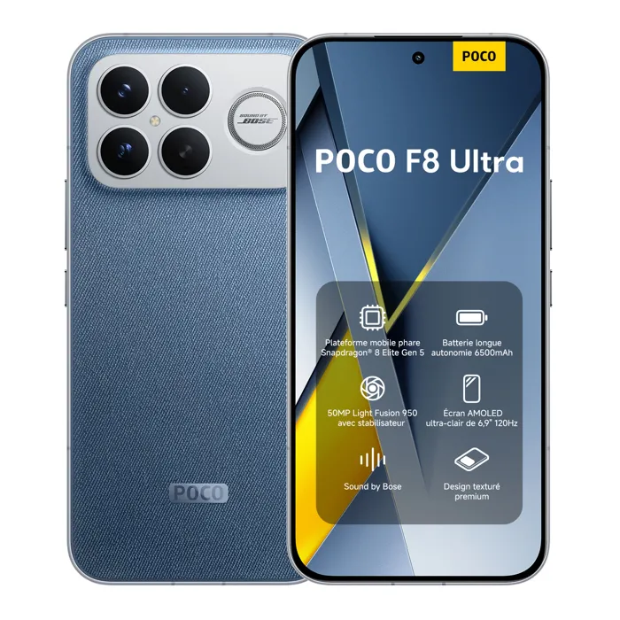 Smartphone - Xiaomi - Poco F8 Ultra - 12 Go RAM - 256 Go - Écran AMOLED 6,9" 120 Hz