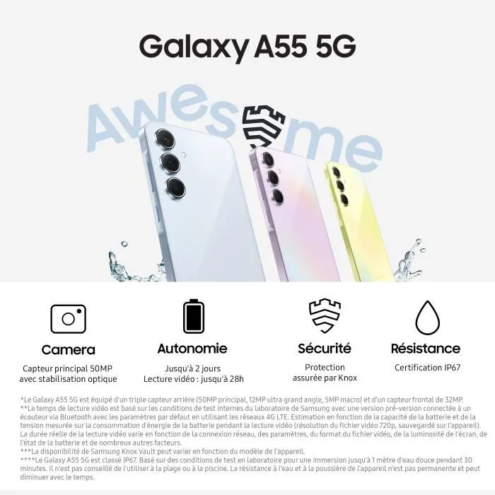 Samsung Galaxy A55 Smartphone 256 Go 5G Lime – Image 4