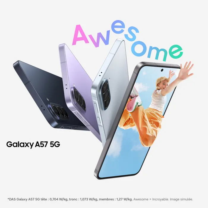 Samsung Galaxy A57 5G AI Smartphone 128 Go Bleu - Version française – Image 3