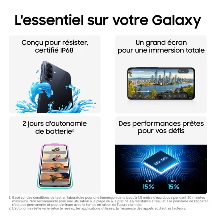 Samsung Galaxy A57 5G AI Smartphone 128 Go Bleu - Version française – Image 7