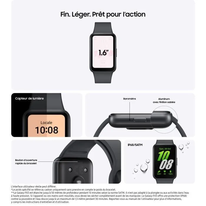 Samsung Galaxy Fit 3 Bracelet Connecté Gris – Image 2