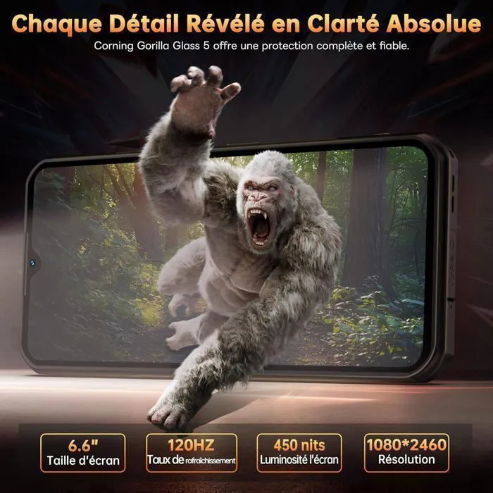 Smartphone Robuste 5G Oukitel WP55 Pro 6.6" 11000mAh Telephone Portable Incassable 108MP Vision Nocturne Double SIM/NFC Orange – Image 5