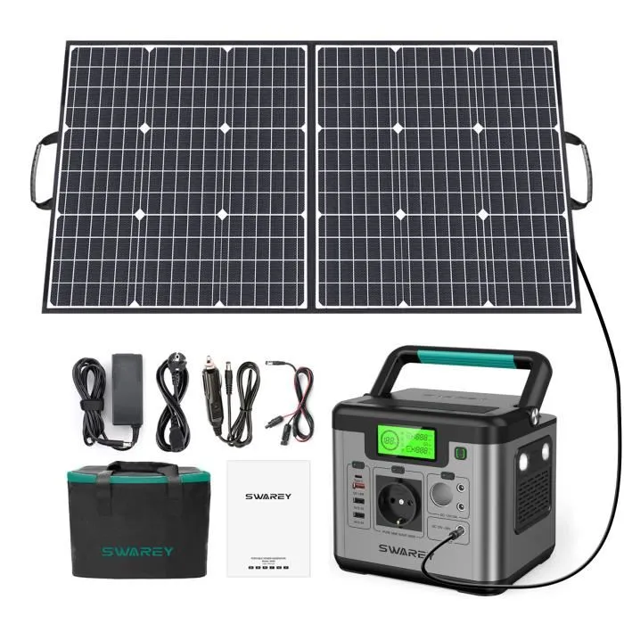 Swarey S500 PRO Générateur Solaire 220V 518Wh Station D'Énergie avec panneau Solaire Pliable 100W, Version 2023 Améliorer