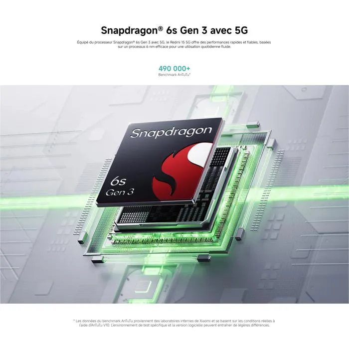 Téléphone mobile - Redmi 15 5G - 8 Go RAM - 256 Go stockage - 7000 mAh batterie – Image 4